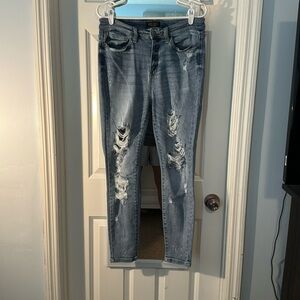 Judy Blue distressed skinny jeans size 11 high waisted
